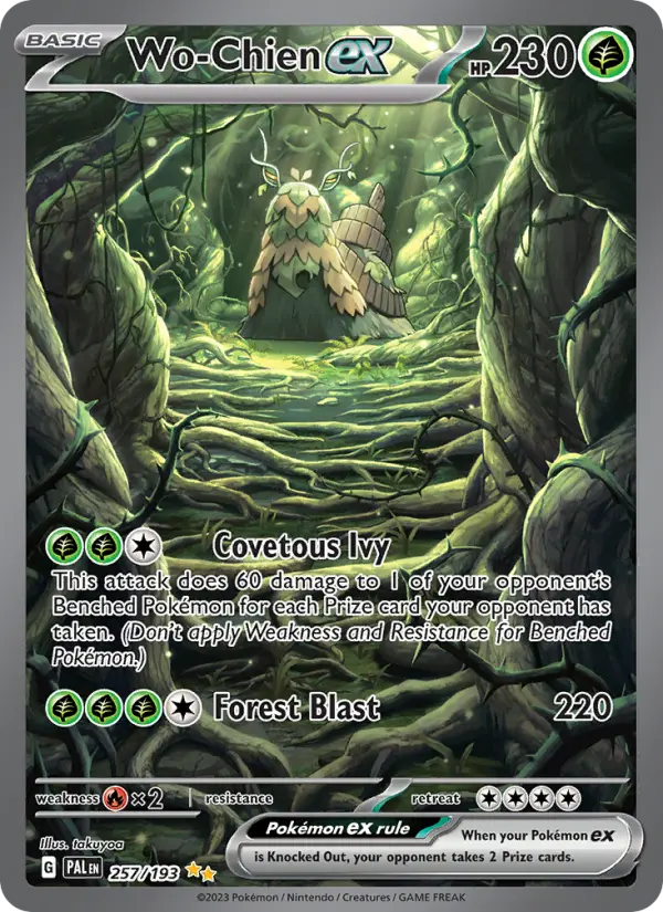 Wo-Chien ex Pokemon card from Paldea Evolved