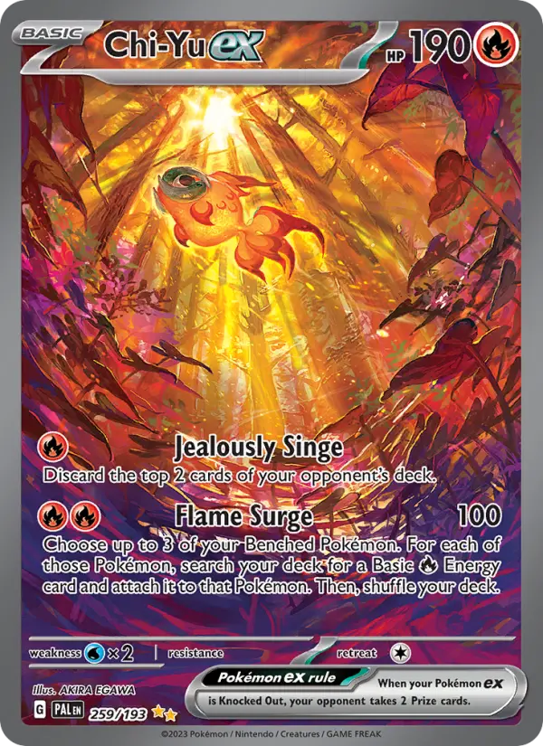Chi-Yu ex Pokemon card from Paldea Evolved