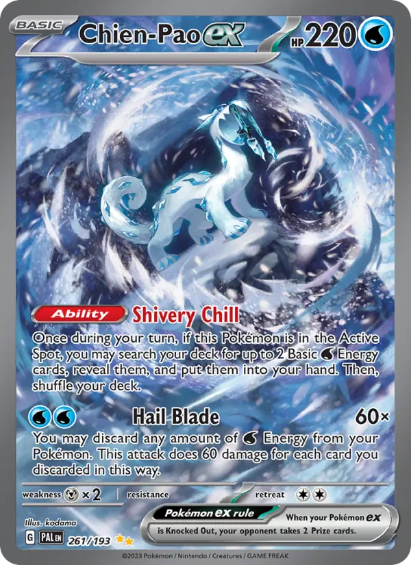 Chien-Pao ex Pokemon card from Paldea Evolved