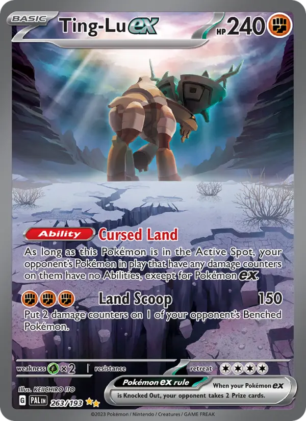 Ting-Lu ex Pokemon card from Paldea Evolved