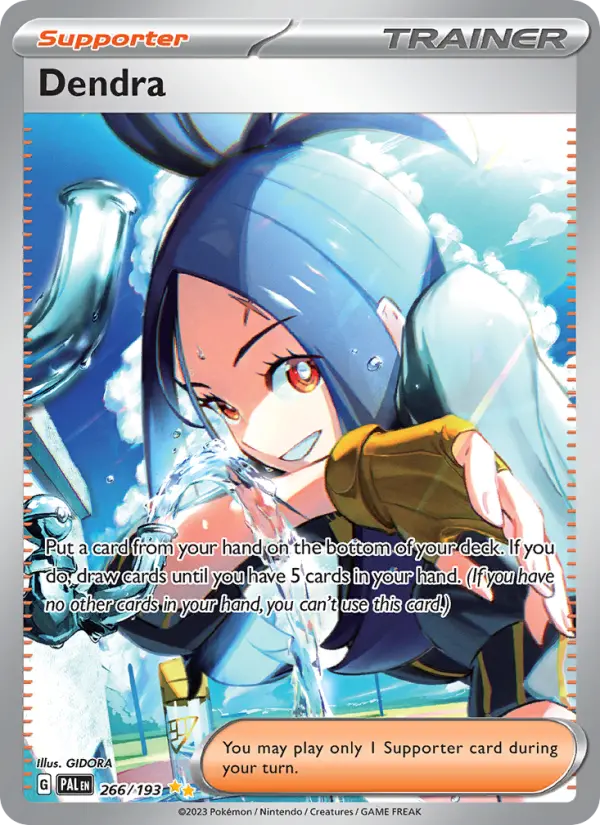Dendra Pokemon card from Paldea Evolved