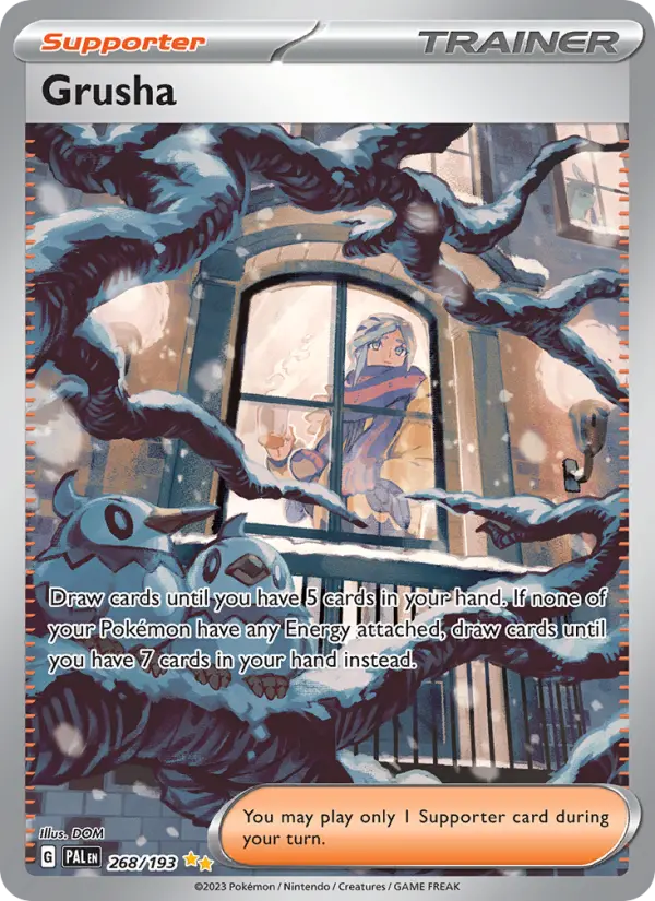 Grusha Pokemon card from Paldea Evolved