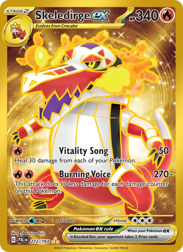 Skeledirge ex Pokemon card from Paldea Evolved