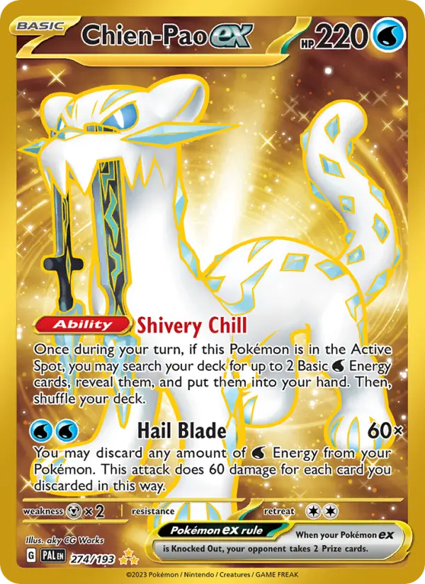 Chien-Pao ex Pokemon card from Paldea Evolved