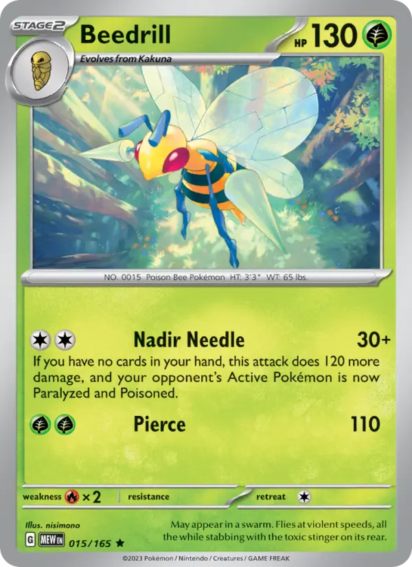 Beedrill Pokemon card from 151