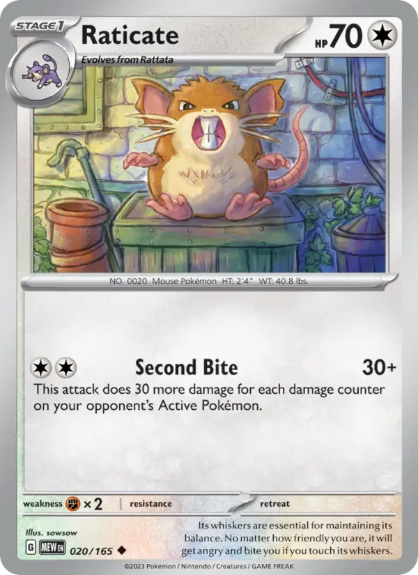 Raticate Pokemon card from 151