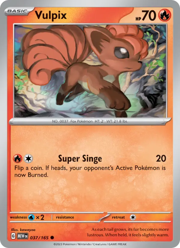 Vulpix Pokemon card from 151