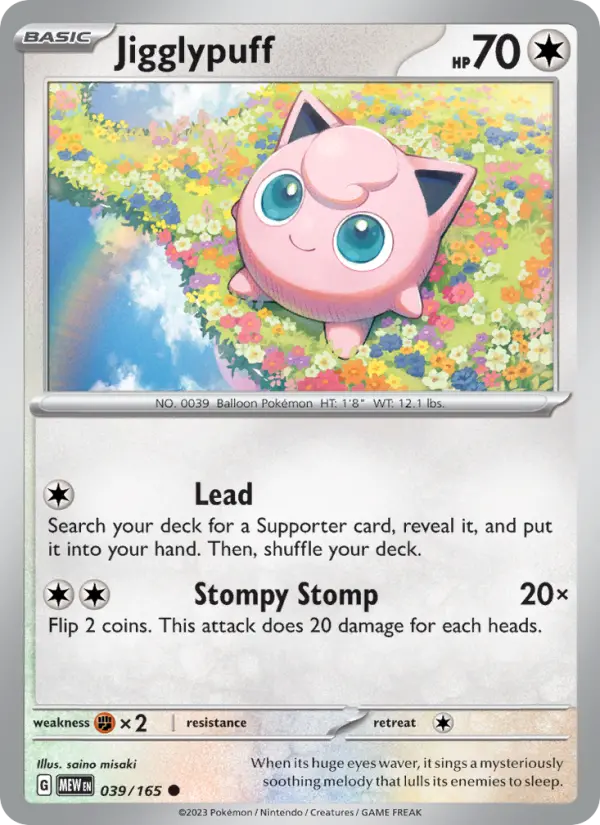 Jigglypuff Pokemon card from 151