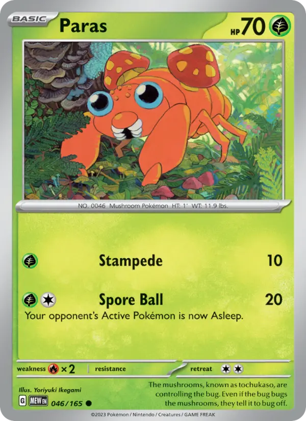 Paras Pokemon card from 151