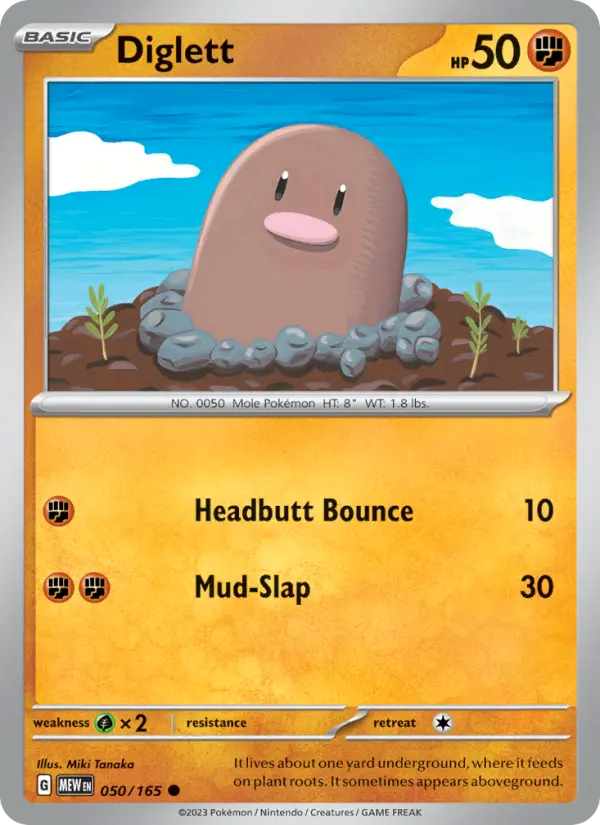 Diglett Pokemon card from 151