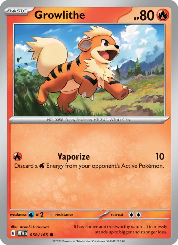 Growlithe Pokemon card from 151