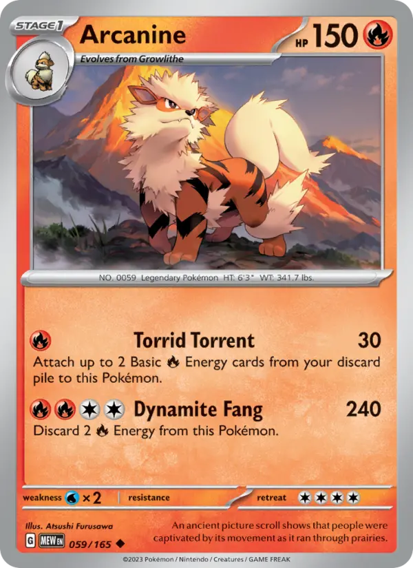 Arcanine Pokemon card from 151
