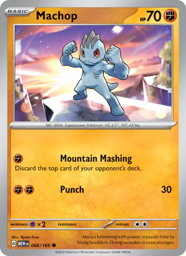 Machop Pokemon card from 151