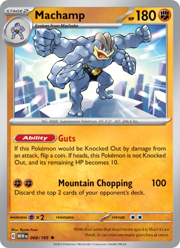 Machamp Pokemon card from 151