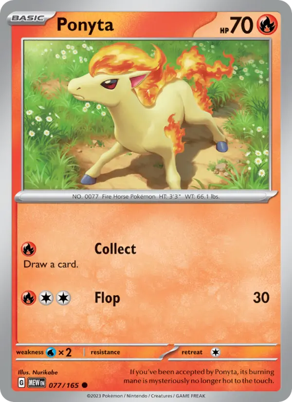 Ponyta Pokemon card from 151