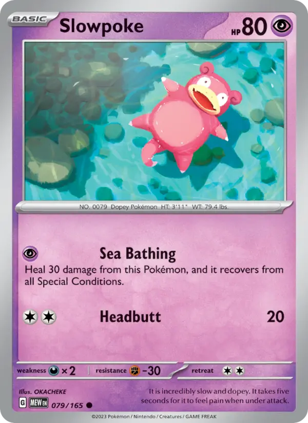 Slowpoke Pokemon card from 151