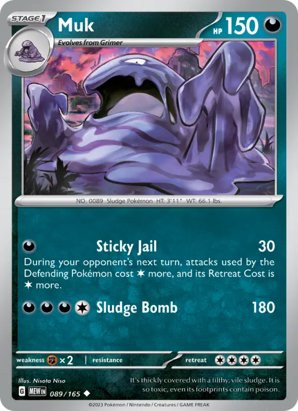 Muk Pokemon card from 151