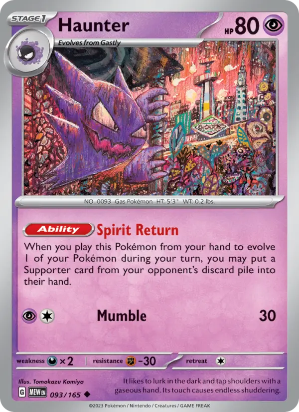 Haunter Pokemon card from 151