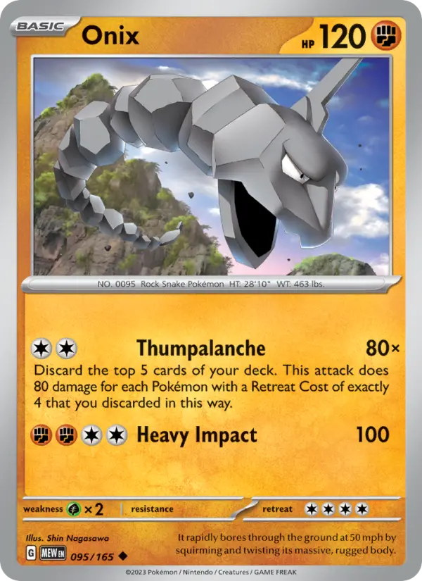 Onix Pokemon card from 151