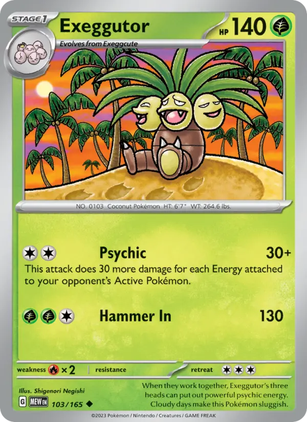 Exeggutor Pokemon card from 151