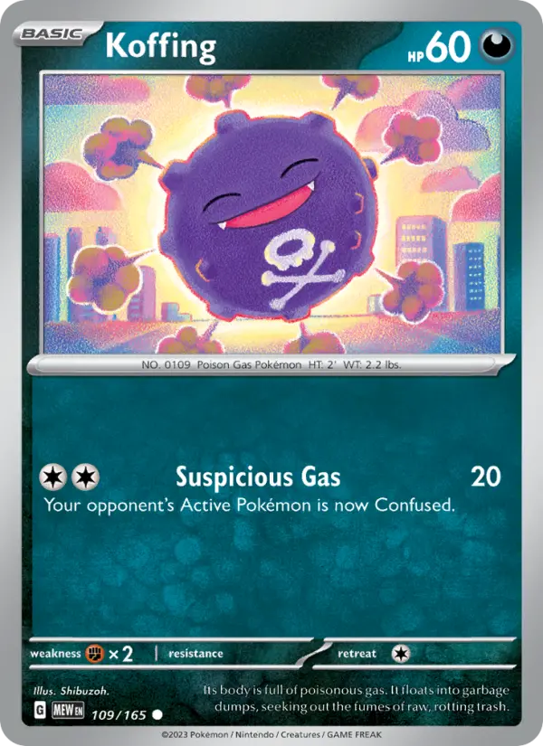 Koffing Pokemon card from 151