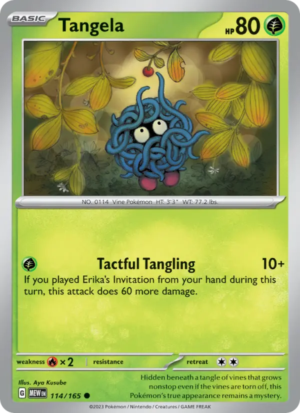 Tangela Pokemon card from 151