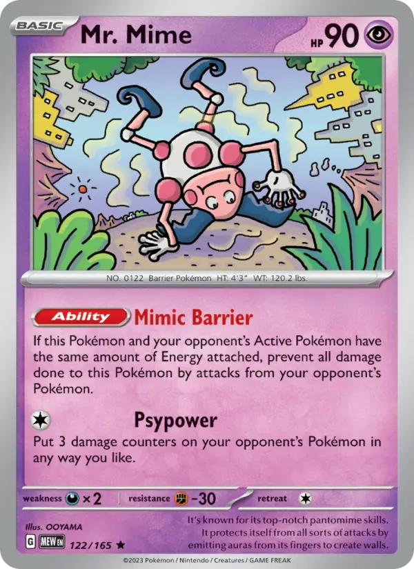 Mr. Mime Pokemon card from 151