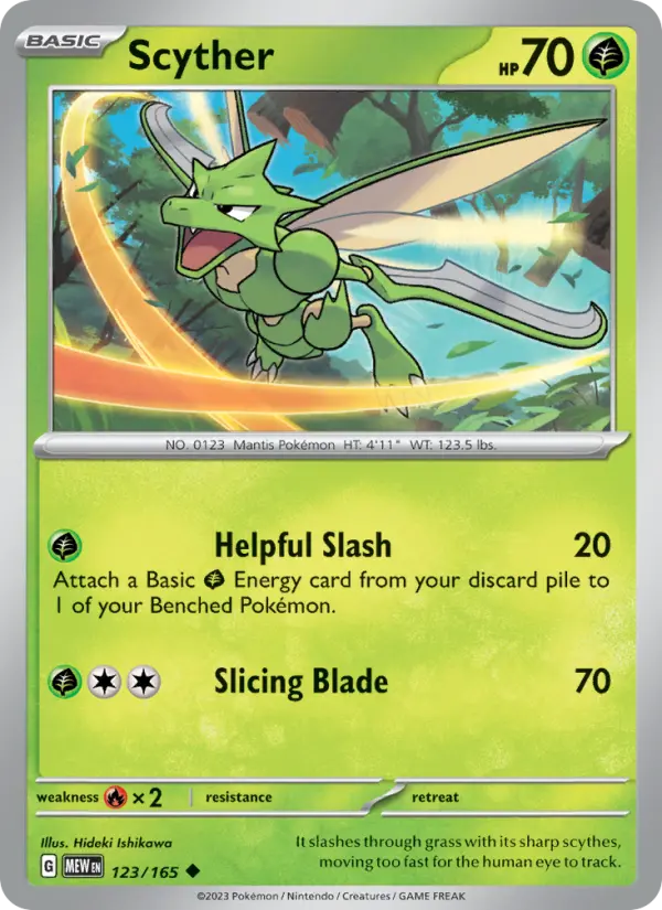 Scyther Pokemon card from 151