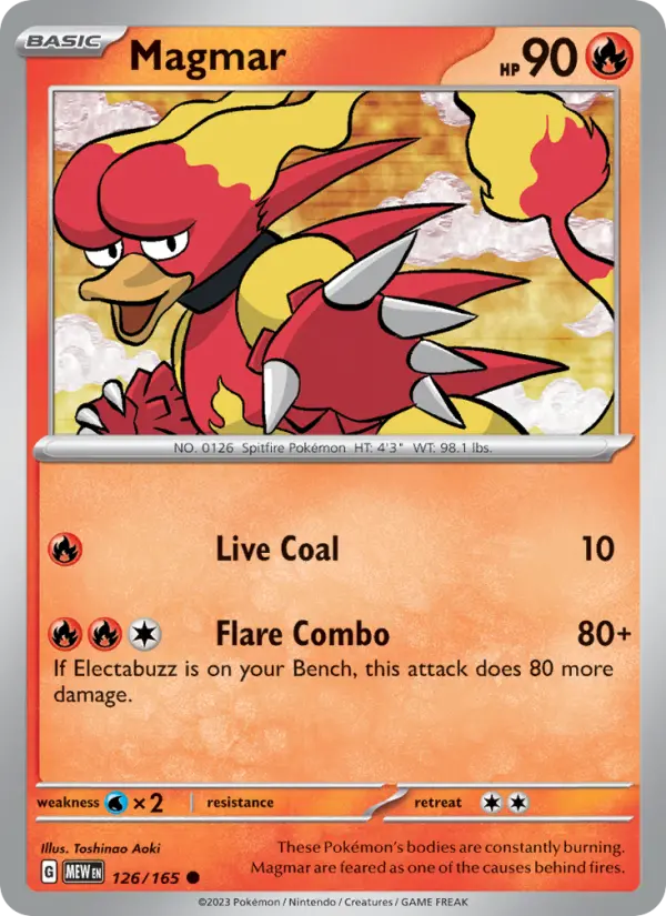 Magmar Pokemon card from 151