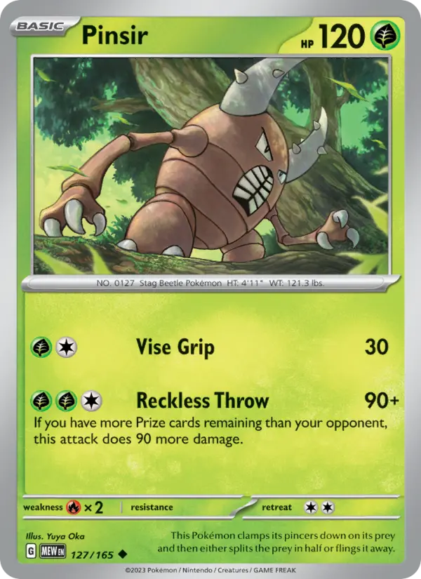 Pinsir Pokemon card from 151