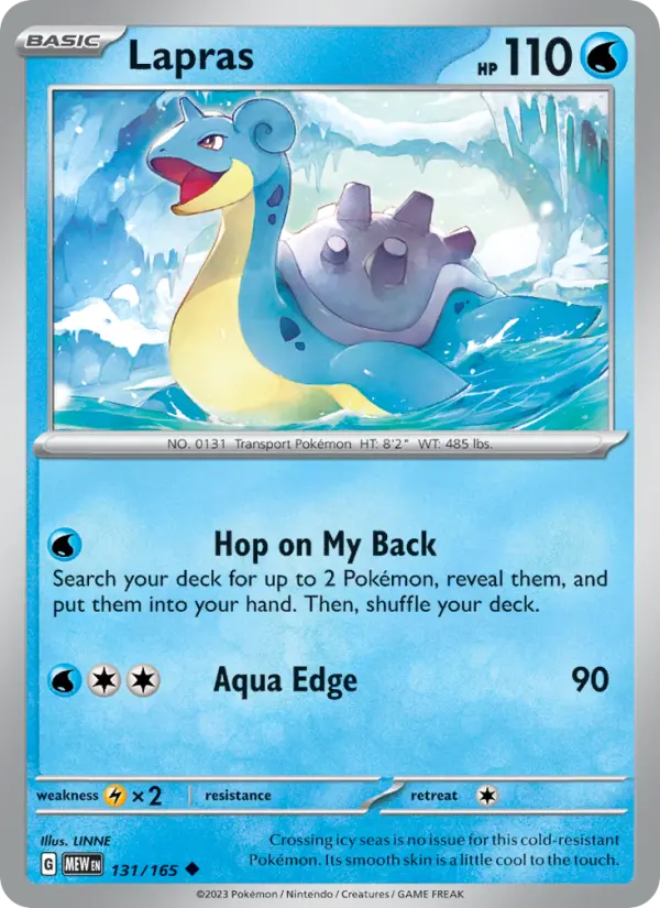 Lapras Pokemon card from 151