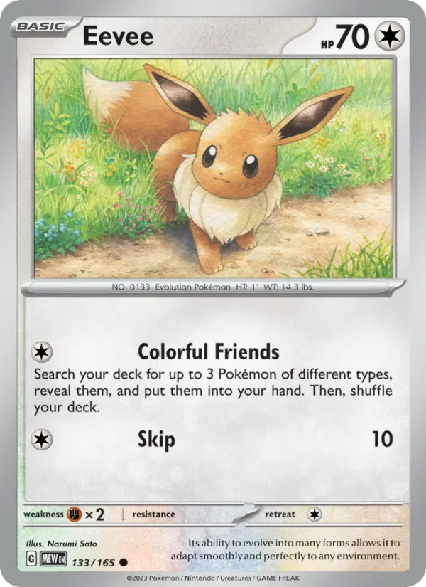 Eevee Pokemon card from 151