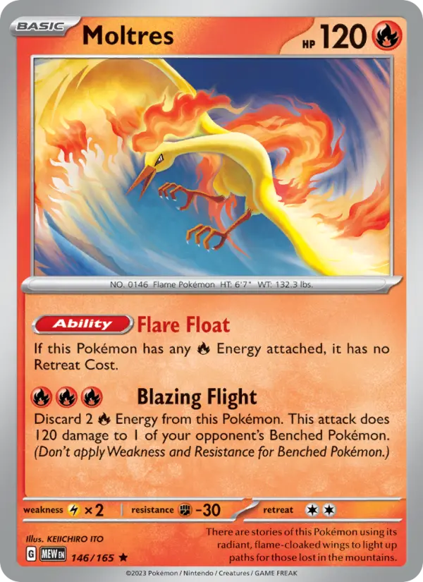 Moltres Pokemon card from 151