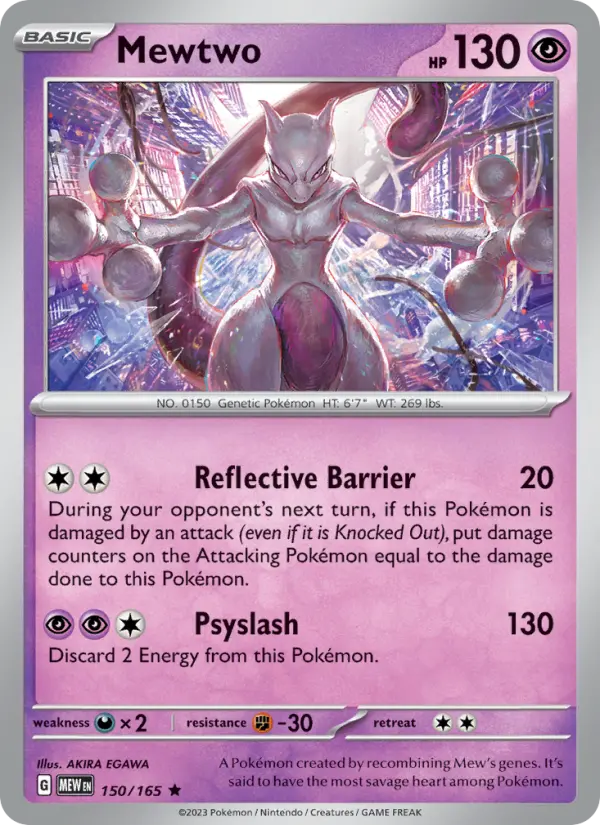 Mewtwo Pokemon card from 151