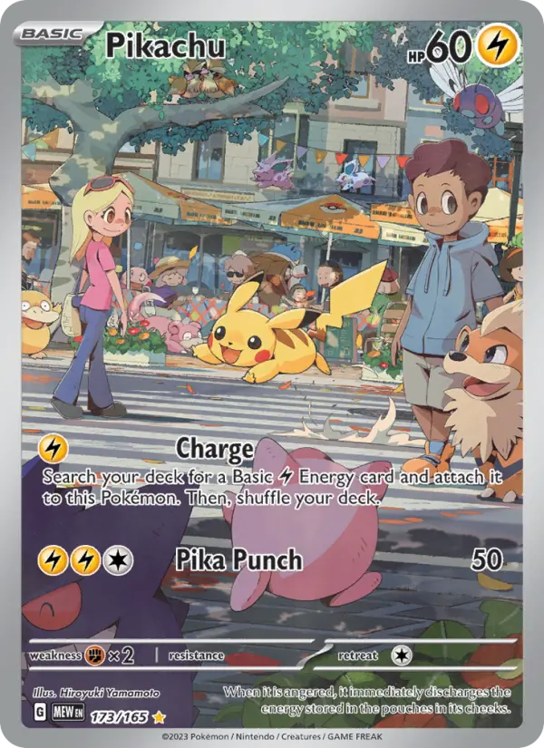 Pikachu Pokemon card from 151