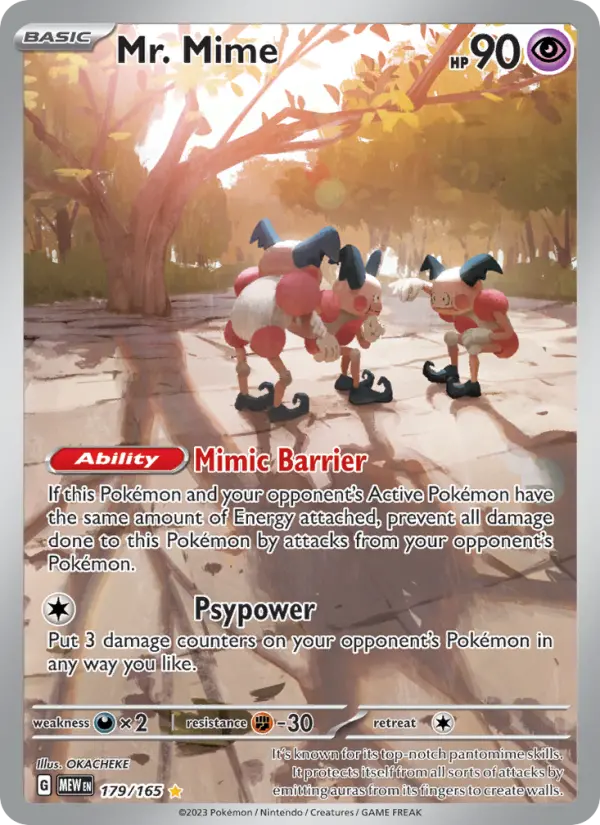 Mr. Mime Pokemon card from 151
