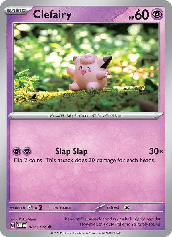 Clefairy Pokemon card from Obsidian Flames