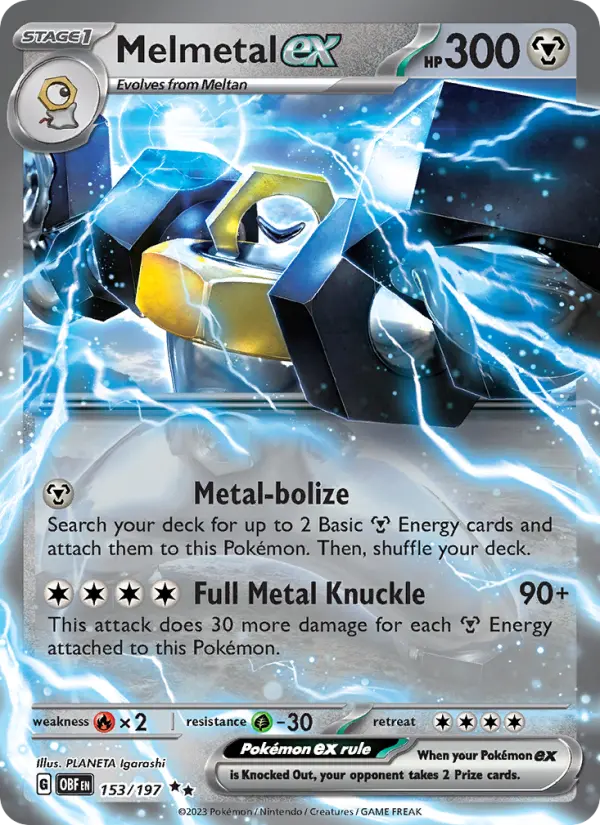 Melmetal ex Pokemon card from Obsidian Flames