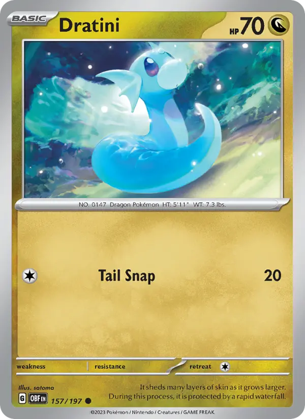 Dratini Pokemon card from Obsidian Flames