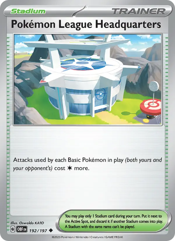 Pokémon League Headquarters Pokemon card from Obsidian Flames