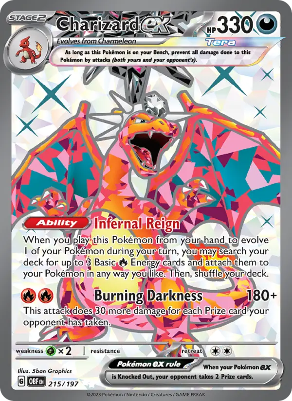 Charizard ex Pokemon card from Obsidian Flames