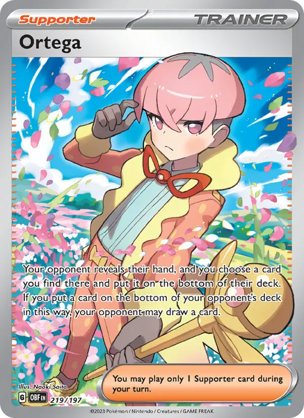 Ortega Pokemon card from Obsidian Flames