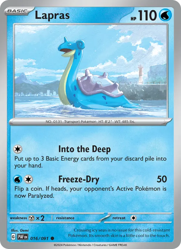 Lapras Pokemon card from Paldean Fates