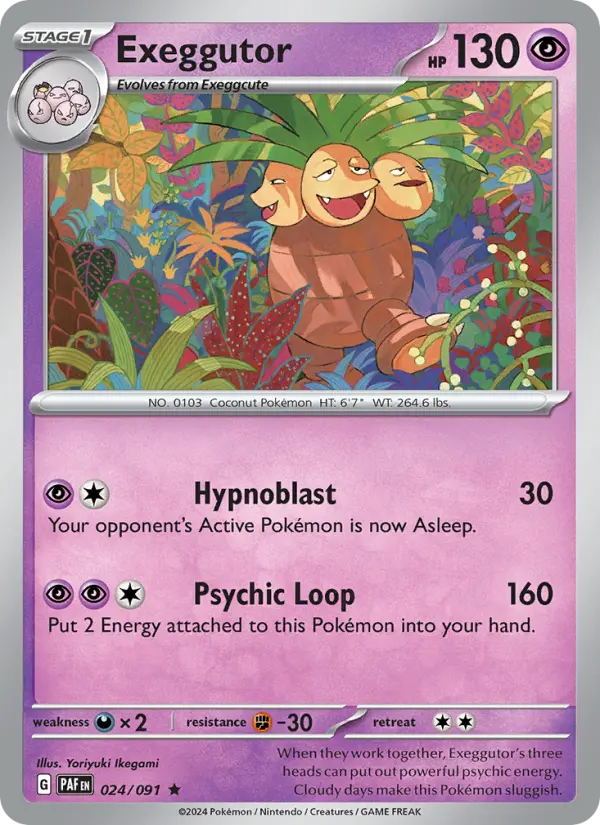 Exeggutor Pokemon card from Paldean Fates