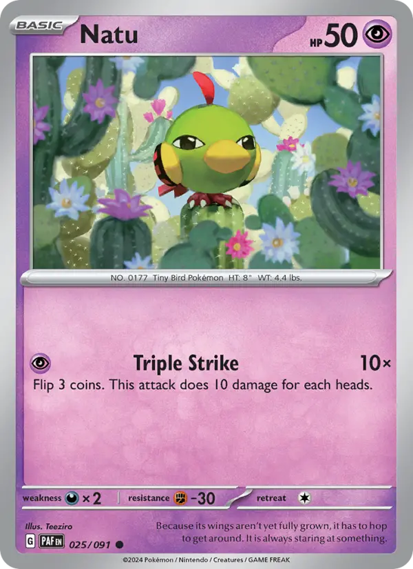 Natu Pokemon card from Paldean Fates