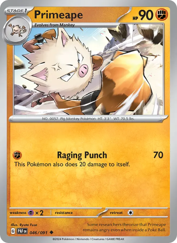 Primeape Pokemon card from Paldean Fates