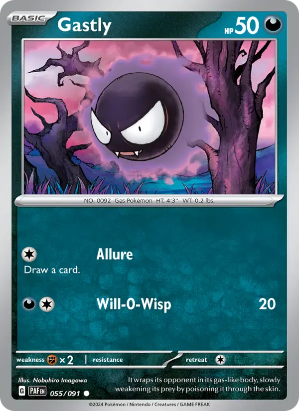 Gastly Pokemon card from Paldean Fates