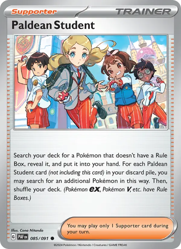 Paldean Student Pokemon card from Paldean Fates