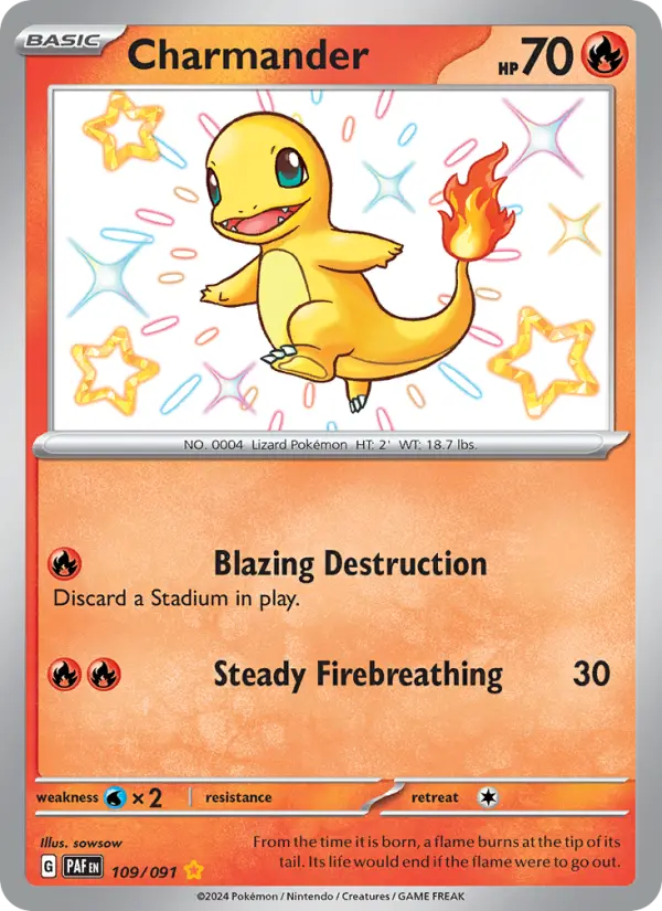 Charmander Pokemon card from Paldean Fates