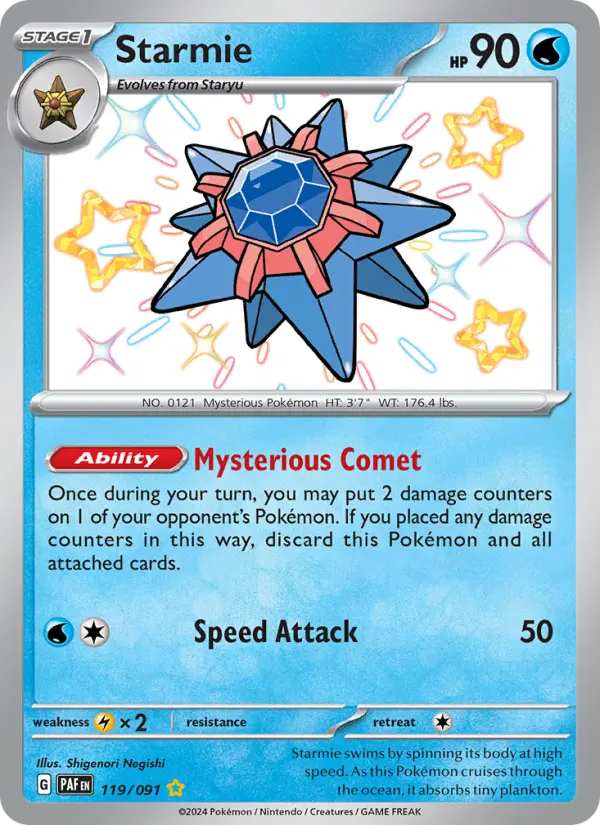 Starmie Pokemon card from Paldean Fates